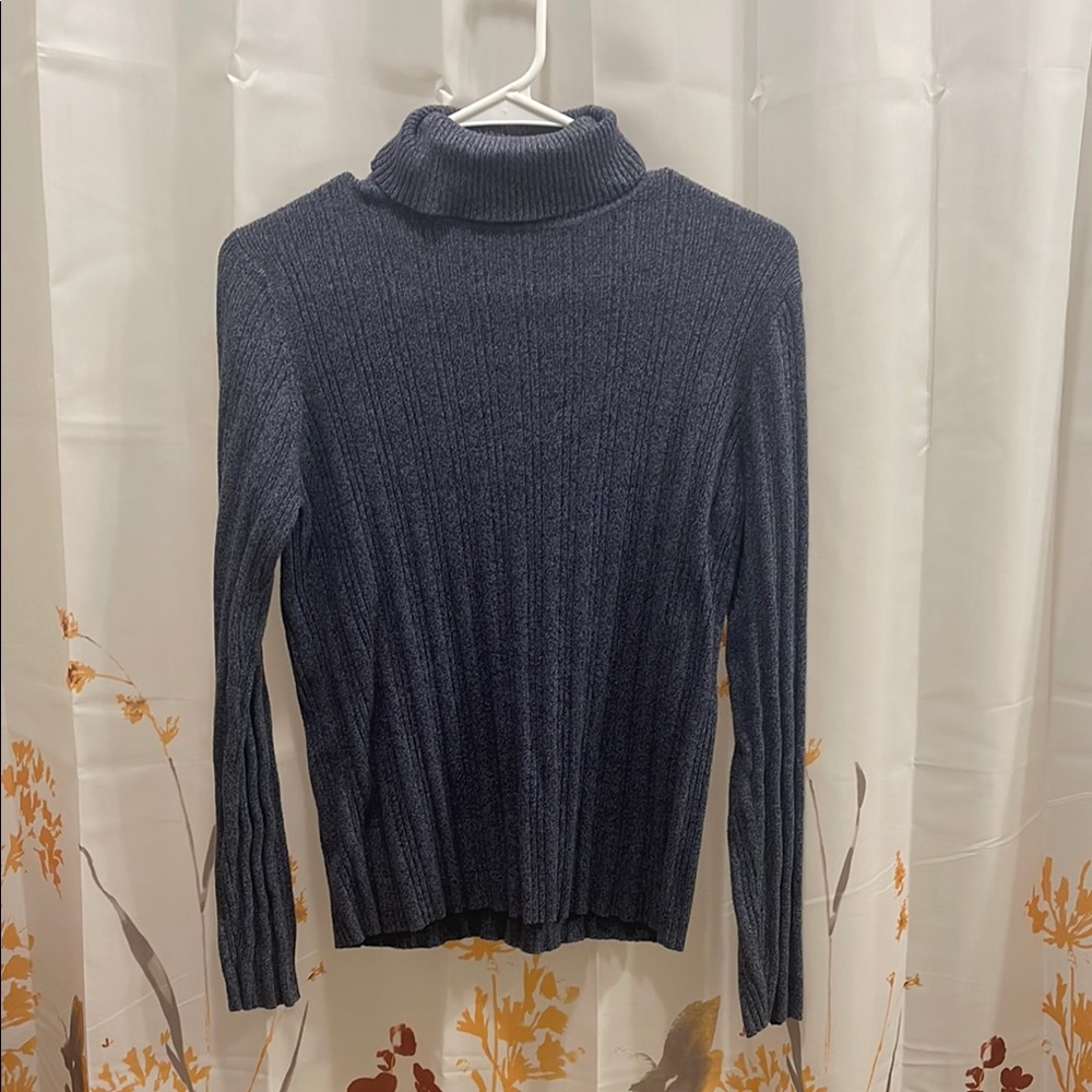Women's Blue Turtleneck Sweater